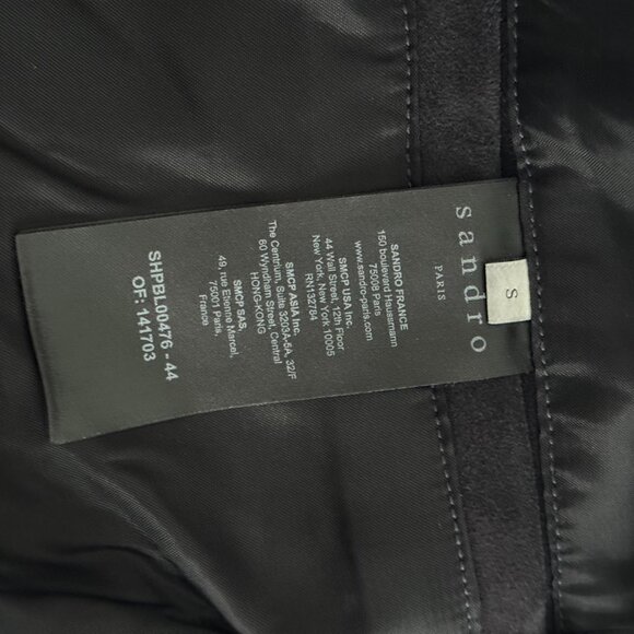 Sandro Navy Leather Jacket - Picture 4 of 4